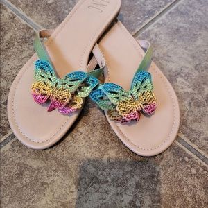 Multi color butterfly sandals